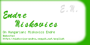 endre miskovics business card